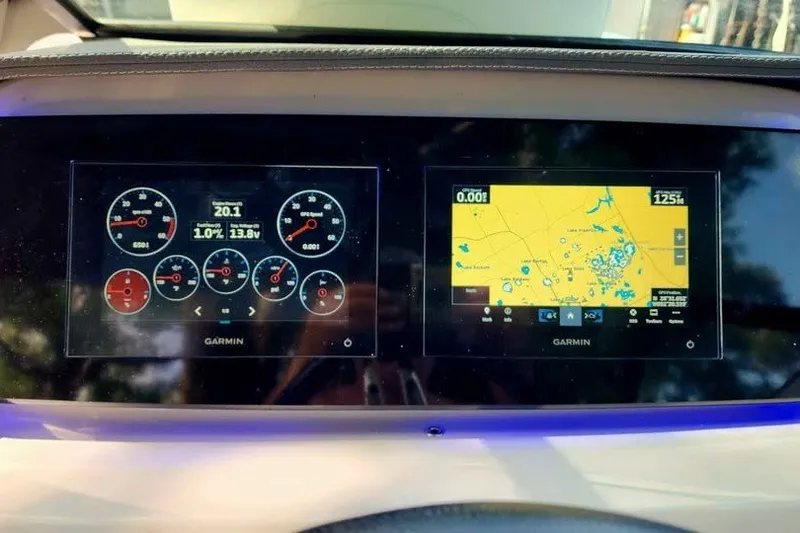 Slide: The Image of Dashboard of 2022 Regal LS2 with Garmin navigation and digital gauges. - 15