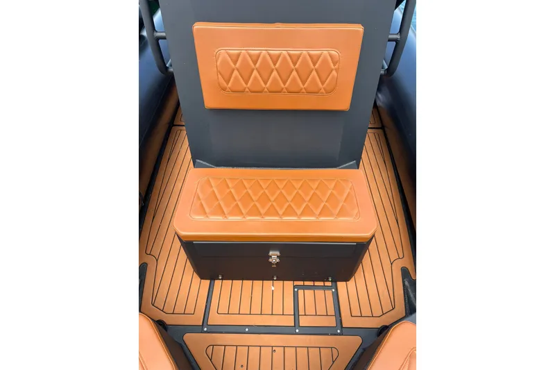 Slide: The Image of Luxurious interior of 2026 Patrol 760 RIB with diamond-stitched leather seating. - 13