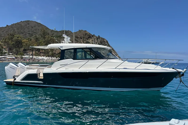 The Image of 2027 Tiara Yachts 39 LE in scenic coastal waters, showcasing sleek design and luxury. - 0