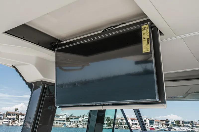 Slide: The Image of Flat-screen TV on 2027 Tiara Yachts 39 LE, showcasing luxury yacht interior. - 42
