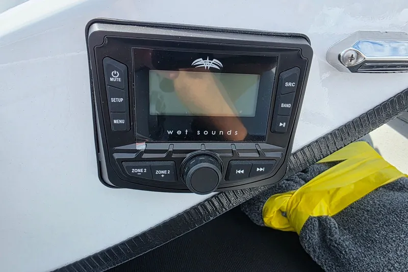 Slide: The Image of Xpress X19 Pro 2027 boat audio system with Wet Sounds control panel. - 15