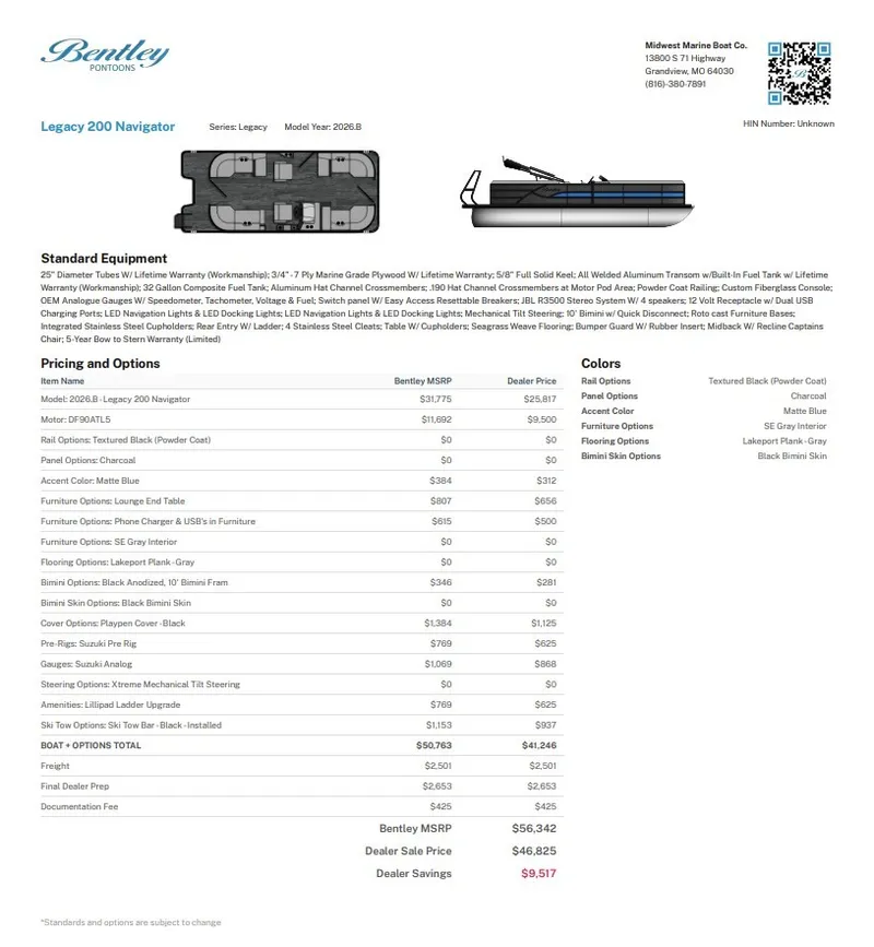 Slide: The Image of Bentley Pontoons 200 LEGACY NAVIGATOR 2027 - 2