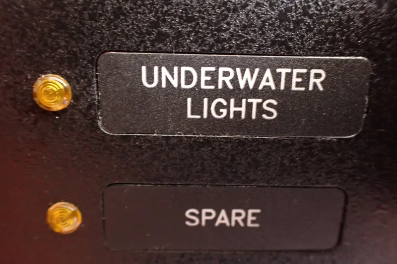 Slide: The Image of Control panel for underwater lights on a 2005 Bertram 390 boat. - 122