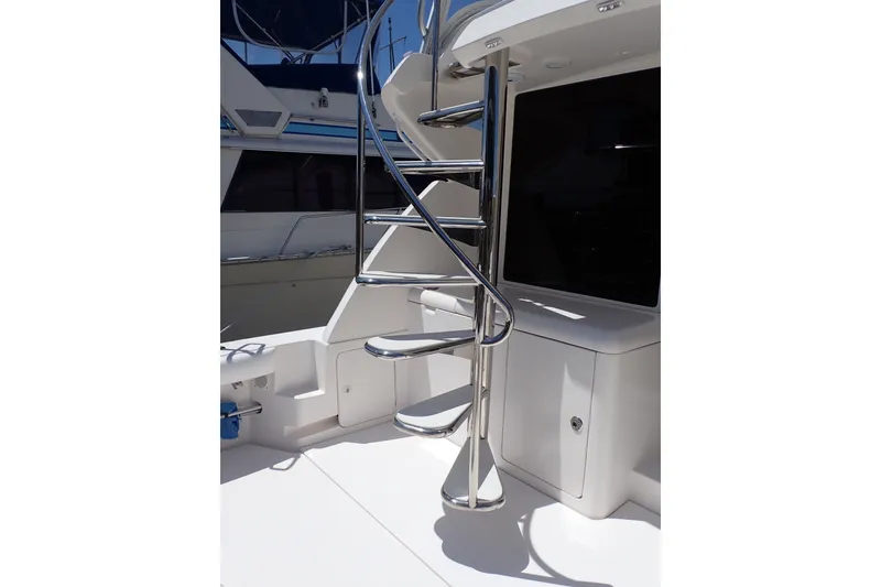 Slide: The Image of Stainless steel spiral staircase on 2005 Bertram 390 yacht deck. - 23