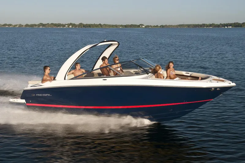 Slide: The Image of Manufacturer Provided Image: 2017 Regal 2700 ES Bowrider cruising on a lake with passengers. - 15