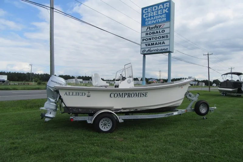 The Image of 2015 Allied 17 Sportsman boat on trailer at Cedar Creek Marine Center. - 1