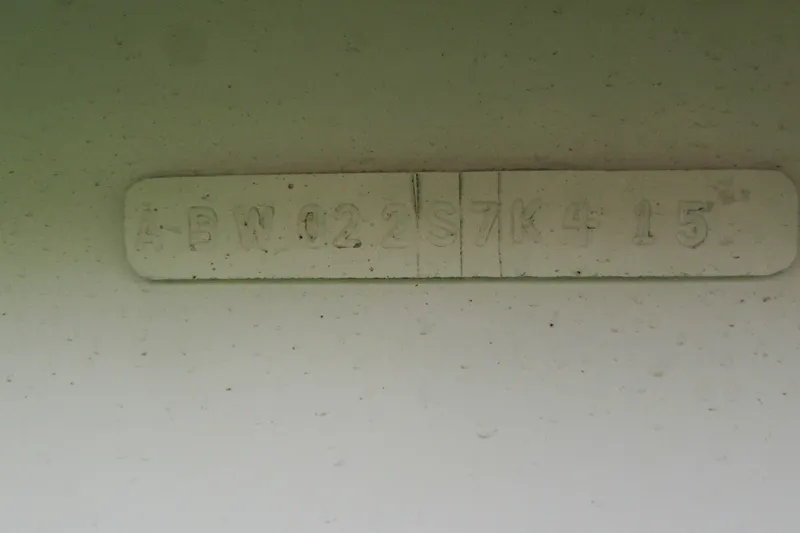Slide: The Image of Hull identification number on a 2015 Allied 17 Sportsman boat. - 25