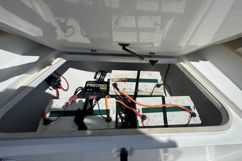 Slide: The Image of Battery compartment of a 2016 Sea Fox 206 Commander boat with Precision charger. - 33