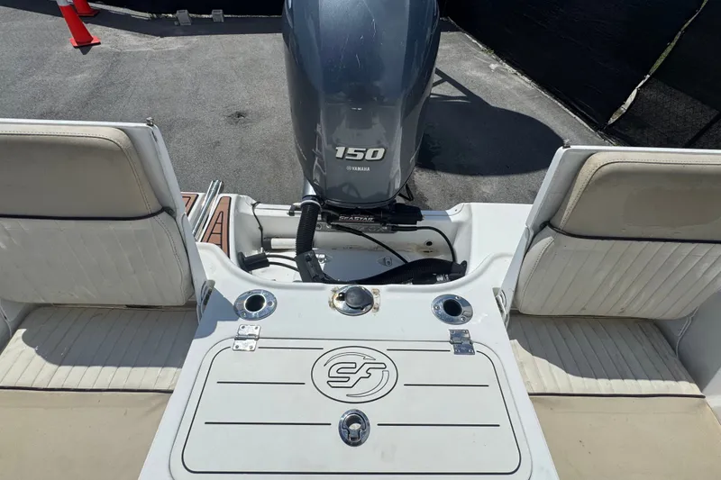 Slide: The Image of 2016 Sea Fox 206 Commander boat with Yamaha 150 engine, rear seating view. - 45