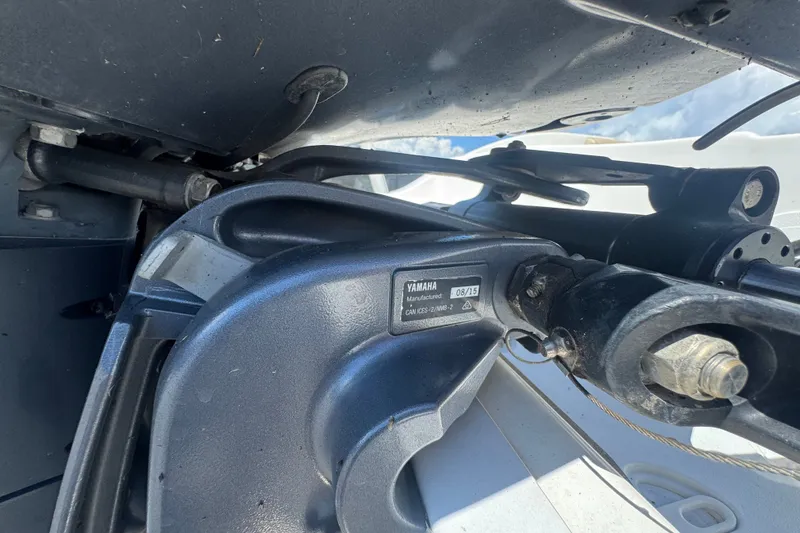 Slide: The Image of Close-up of a 2016 Sea Fox 206 Commander boat engine component. - 48