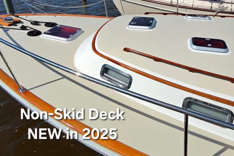 Slide: The Image of Bruckmann Bluestar 37 yacht with new non-skid deck, available in 2025. - 14