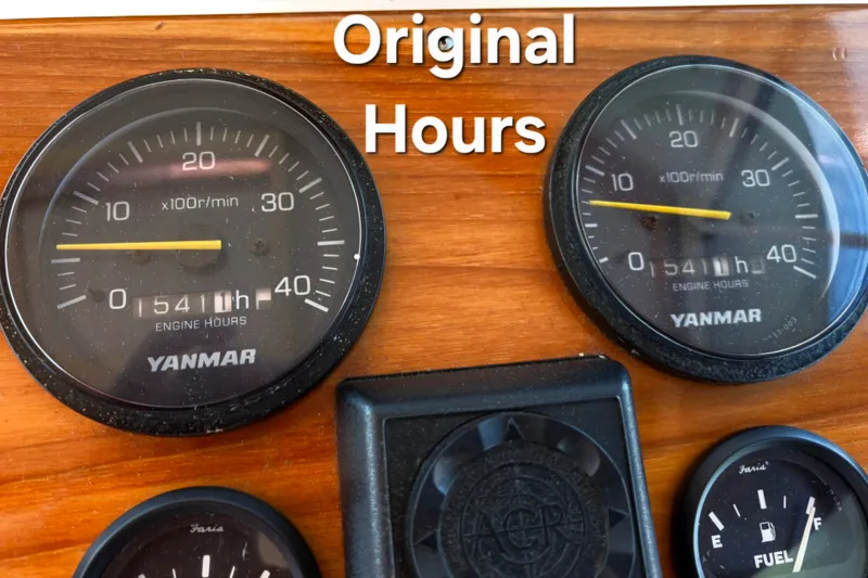 Slide: The Image of Yanmar engine gauges showing 1541 hours on a 2006 Bruckmann Bluestar 37 boat. - 28