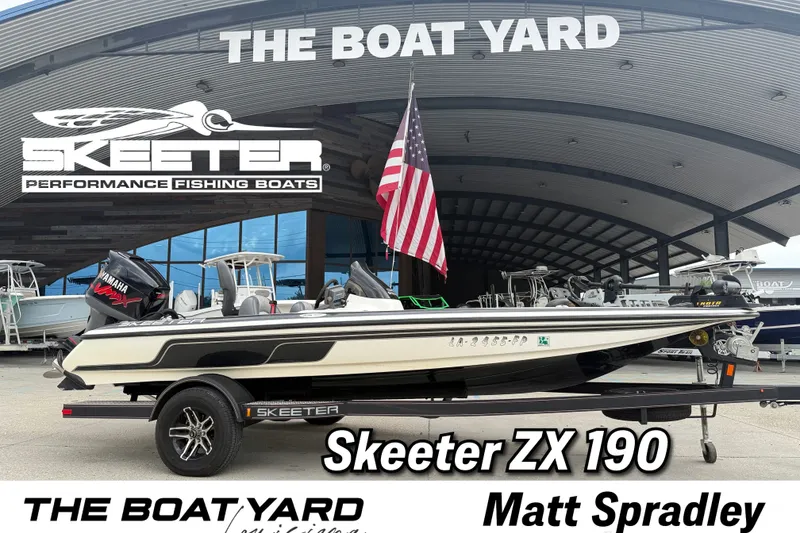 The Image of 2007 Skeeter ZX190 fishing boat at The Boat Yard with American flag. - 1