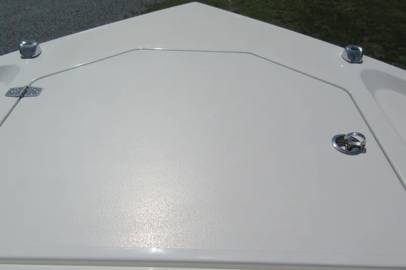 Slide: The Image of Bow deck of 2027 Parker 274 Fathom boat with stainless steel fittings. - 32