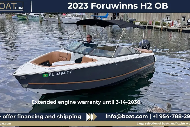 The Image of 2023 Four Winns H2 OB boat on water, extended engine warranty until 2030. - 0