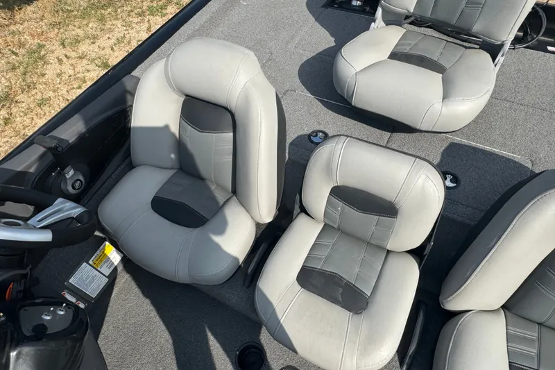 Slide: The Image of 2018 Tracker Pro Team 195 TXW boat seats, gray upholstery, 40th Anniversary Edition. - 13