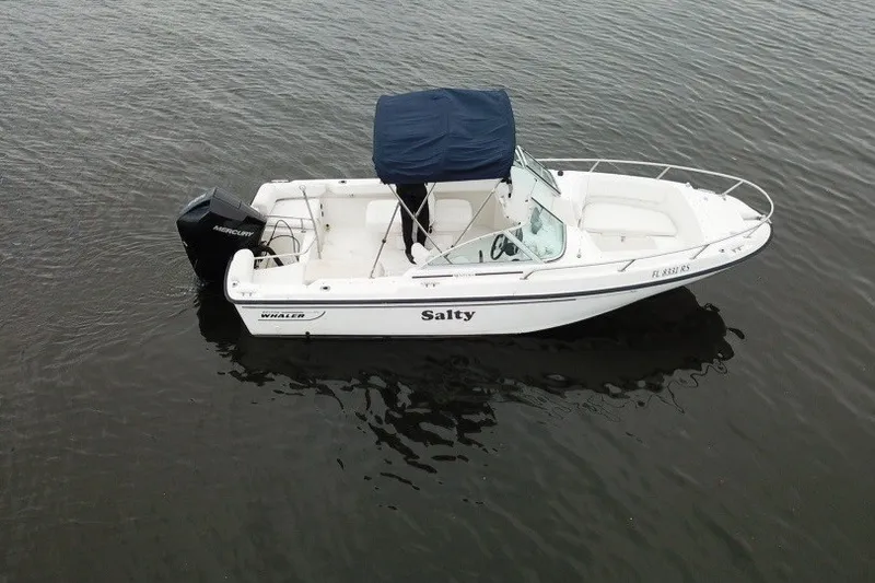 Slide: The Image of 1998 Boston Whaler 20 Ventura Bowrider named "Salty" on calm water. - 3