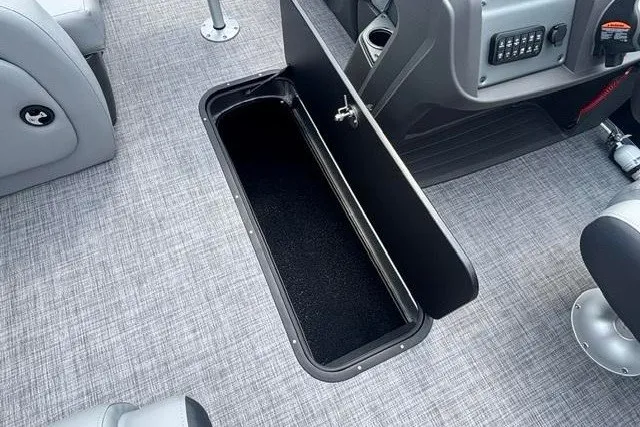 Slide: The Image of Storage compartment on 2026 Sun Tracker Party Barge 22 RF XP3 pontoon boat. - 13
