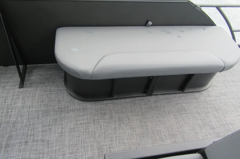 Slide: The Image of 2027 Godfrey Sweetwater 2286 SFLC boat interior with gray cushioned bench seat. - 15