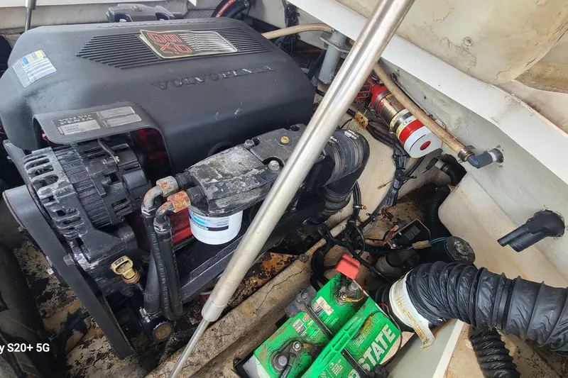 Slide: The Image of Engine compartment of a 2005 Regal 2200 Bowrider with Volvo Penta engine. - 14