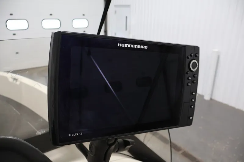 Slide: The Image of Humminbird Helix 12 fish finder on 2012 Ranger 1860 Angler boat. - 25