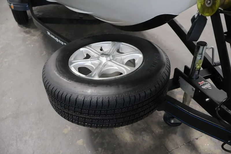 Slide: The Image of 2012 Ranger 1860 Angler trailer with spare tire and alloy wheel. - 41