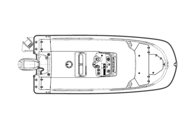 Slide: The Image of Manufacturer Provided Image: Top view schematic of 2026 Boston Whaler 190 Montauk boat layout. - 12