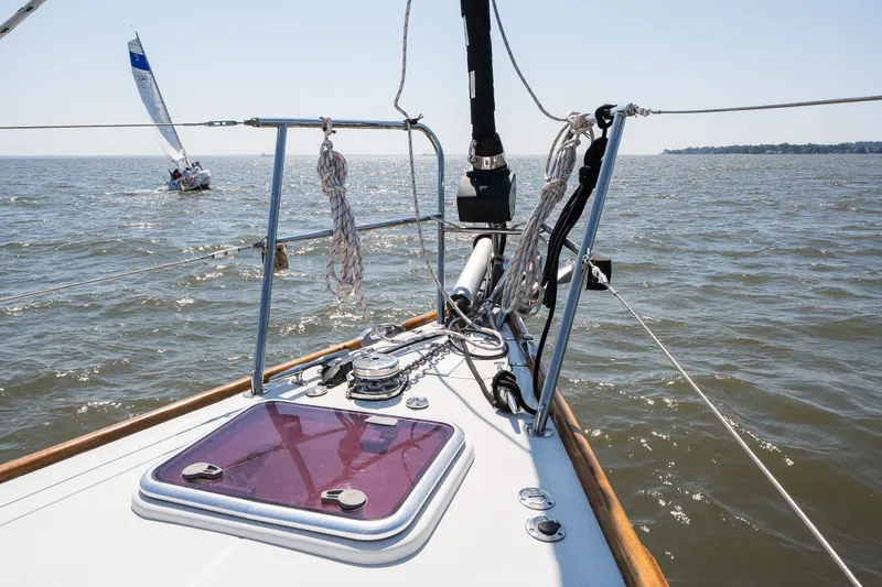 Slide: The Image of Sailing on a 2013 Sabre 456 yacht, open sea view, sunny day. - 67