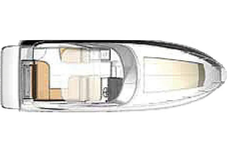 Slide: The Image of Manufacturer Provided Image: Top view layout of 2016 Sea Ray 260 Sundancer boat interior. - 2