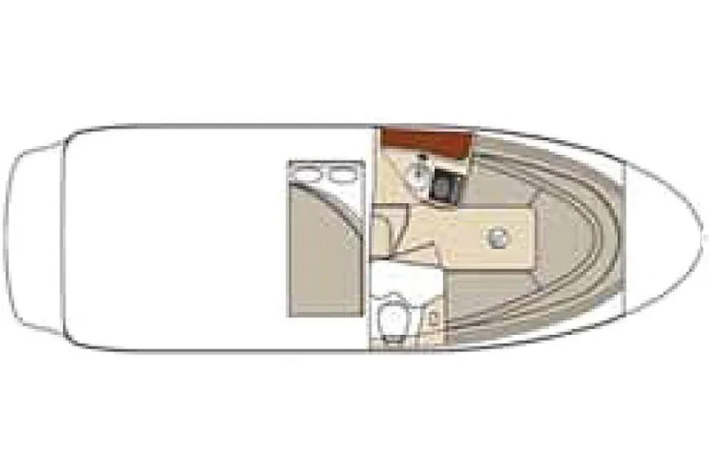 Slide: The Image of Manufacturer Provided Image: Top view layout of 2016 Sea Ray 260 Sundancer cabin interior. - 3