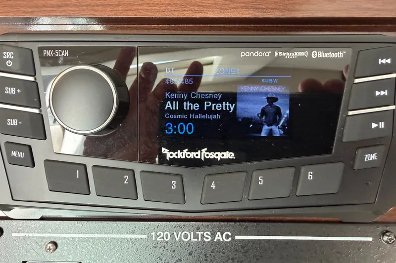 Slide: The Image of Rockford Fosgate stereo system on 2016 Sea Ray Sundancer 260, playing Kenny Chesney's "All the Pretty." - 46