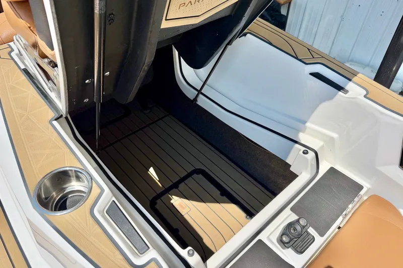 Slide: The Image of 2022 Nautique Super Air Nautique G23 Paragon interior storage compartment with sleek design. - 23