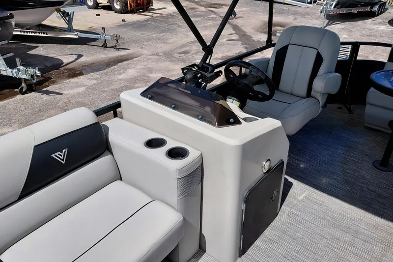 Slide: The Image of 2023 Viaggio Del Mar C boat interior with steering console and seating. - 21