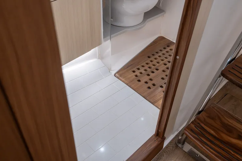 Slide: The Image of Modern bathroom interior of 2025 Regal 36 Grande Coupe yacht. - 51