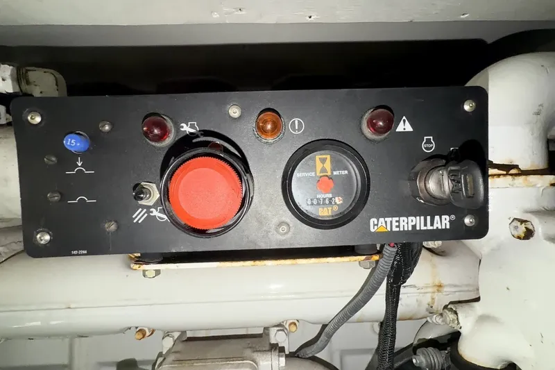 Slide: The Image of Caterpillar engine control panel on 2000 Riviera 48 Convertible yacht. - 8
