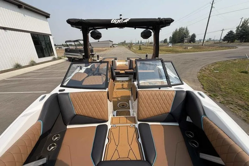 Slide: The Image of 2027 Tigé Z3 boat interior with luxurious seating and modern design features. - 15
