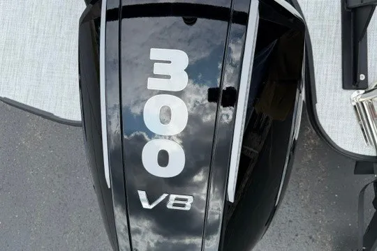 Slide: The Image of Alera M25Q 2027 V8 engine with "300" marking, reflecting cloudy sky. - 19