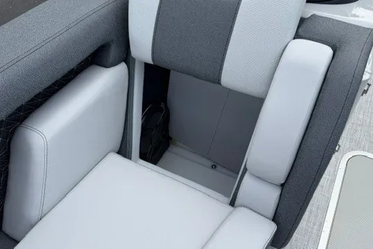 Slide: The Image of Alera M25Q 2027 boat seat with gray upholstery and storage compartment. - 54
