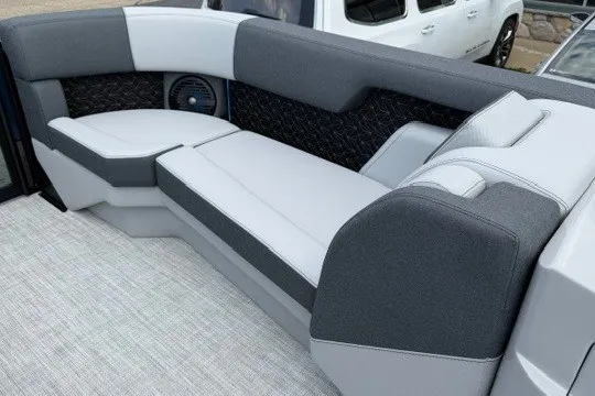 Slide: The Image of Luxurious seating in a 2027 Alera M25Q boat, featuring modern design and premium materials. - 51
