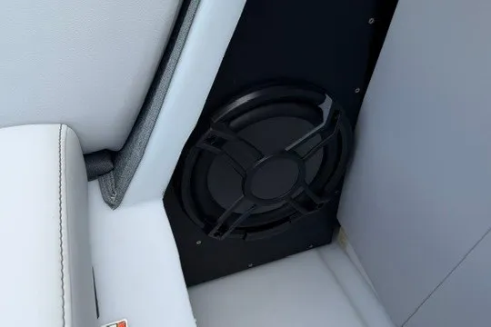 Slide: The Image of Speaker installed in Alera M25Q 2027 vehicle interior, featuring sleek design and modern upholstery. - 53