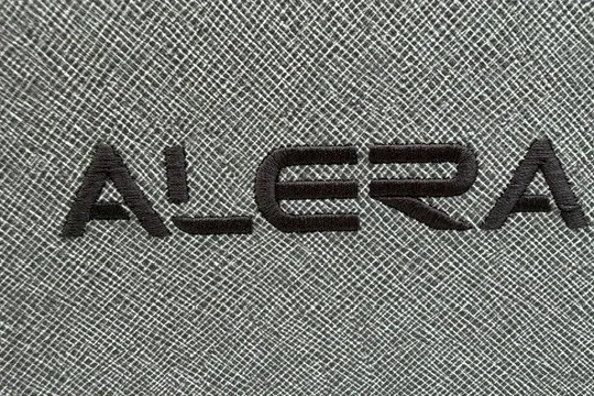 Slide: The Image of Alera M25Q 2027 logo on textured gray fabric background. - 75