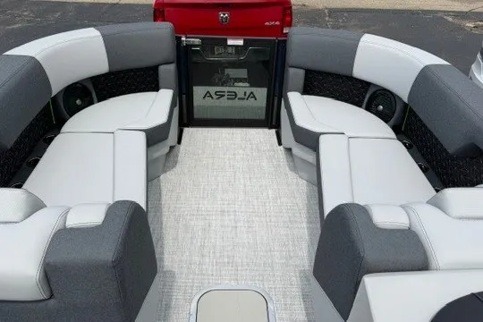 Slide: The Image of Luxurious interior of 2027 Alera M25Q boat with spacious seating and modern design. - 69