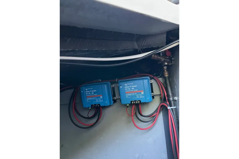 Slide: The Image of Electrical components inside a 2000 Sea Ray 380 Sundancer boat. - 22