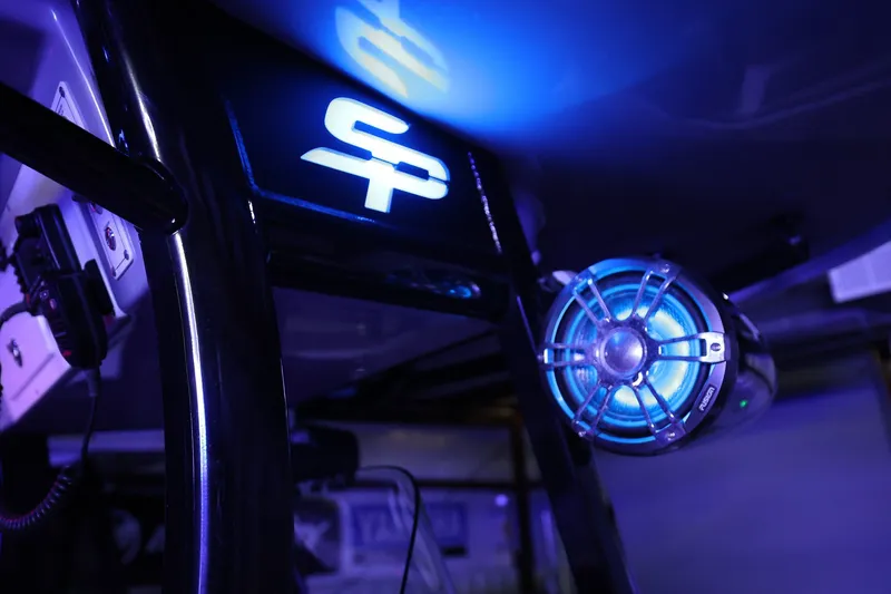 Slide: The Image of Illuminated speaker and logo on 2020 Sea Pro 239 Center Console boat. - 23