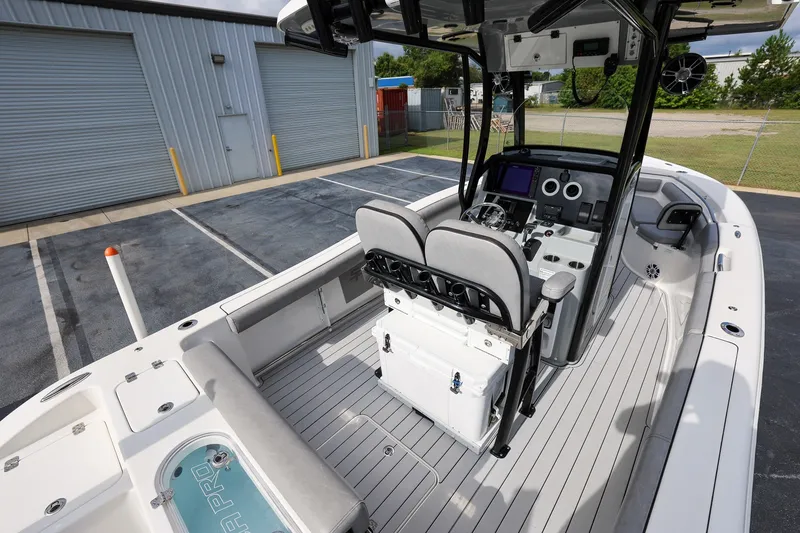 Slide: The Image of 2020 Sea Pro 239 Center Console boat interior with modern helm and seating. - 6