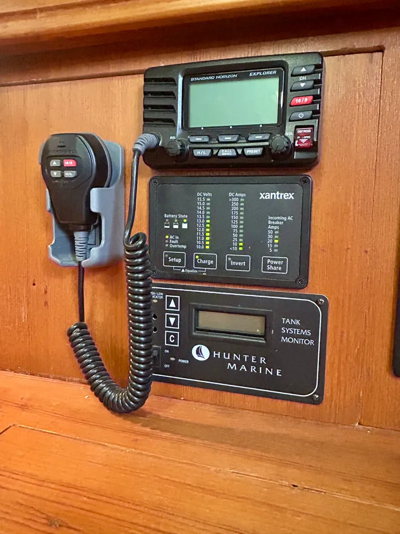 Slide: The Image of Communication and monitoring systems aboard a 2005 Hunter 41 Aft Cockpit. - 3