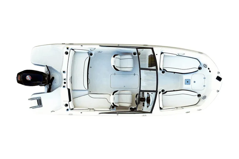 Slide: The Image of Manufacturer Provided Image: Top view of 2023 Stingray 191 DC boat with seating and outboard motor. - 22