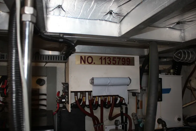 Slide: The Image of Engine room of 1989 Californian 55 Cockpit Motor Yacht with serial number 1135799. - 23