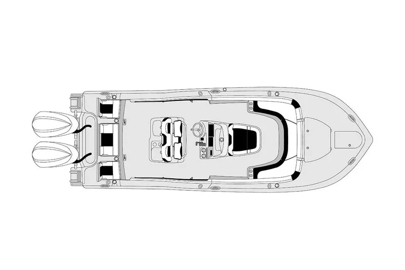 Slide: The Image of Manufacturer Provided Image: Top view of Tidewater 2700 Carolina Bay boat model 2027. - 18