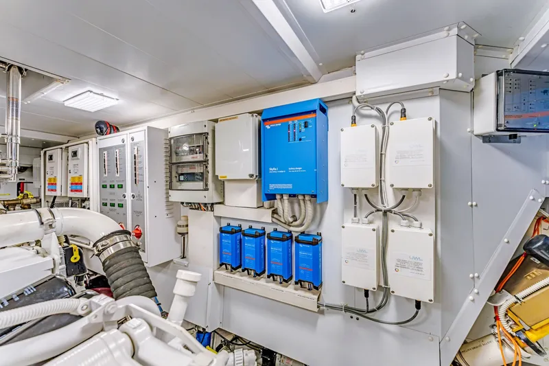 Slide: The Image of Engine room of 2018 Sanlorenzo SL78 yacht with electrical panels and equipment. - 40